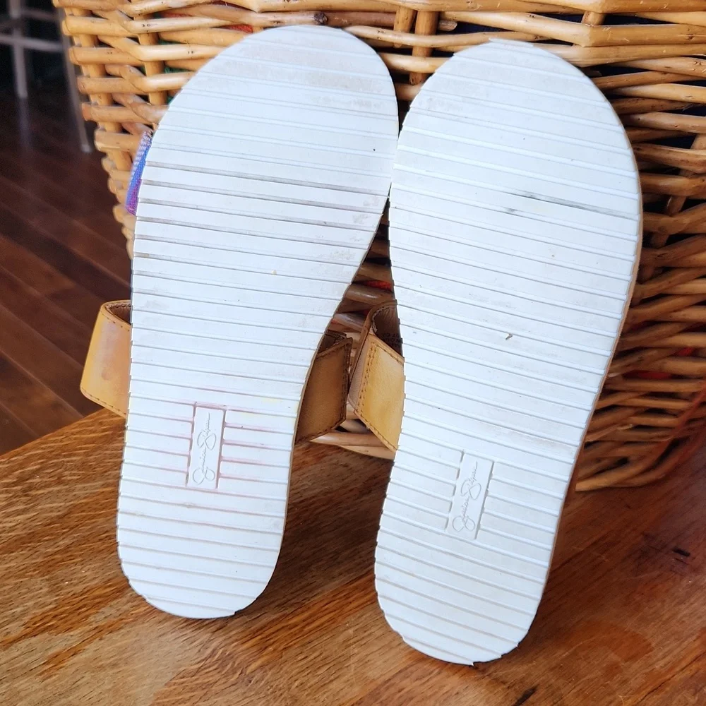 Aztec Tribal Woven Slides Sandals sz‎ 4